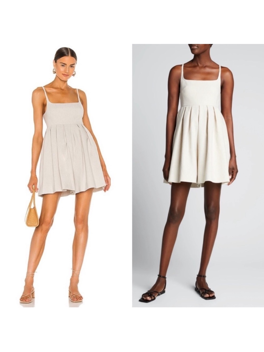 Rebecca Taylor Light Cream Square-Neck romper